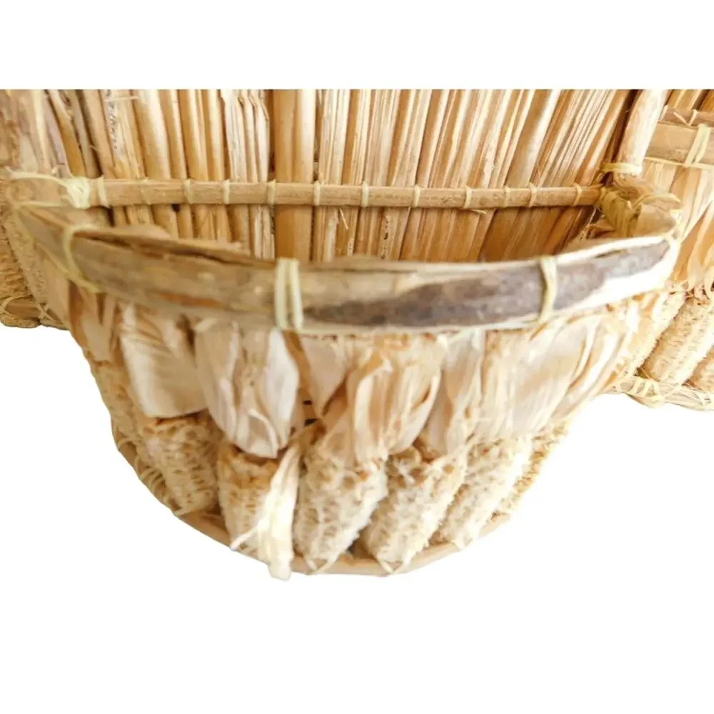 Woven Corn Husk Wall Baskets Boho Farmhouse Fall Harvest Decor Set of 3